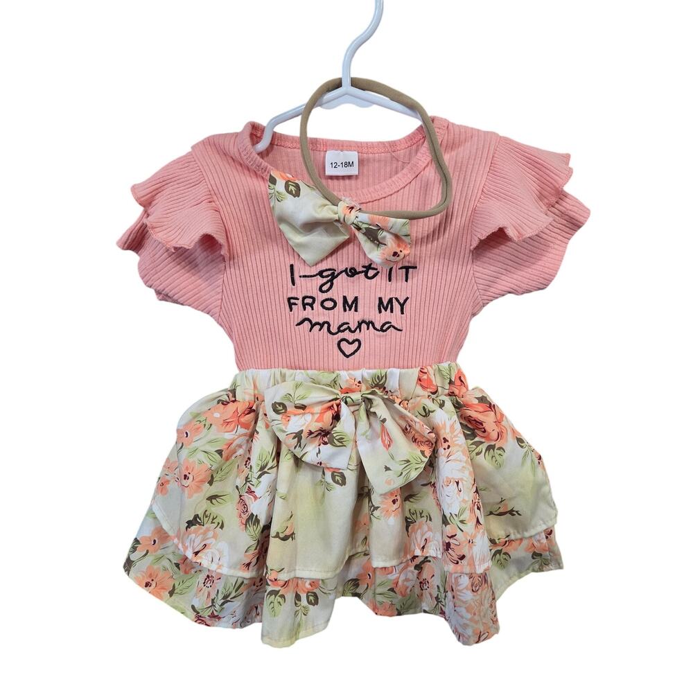 "I Got it from My Mama" Skirted Onesie Set - 12-18mo